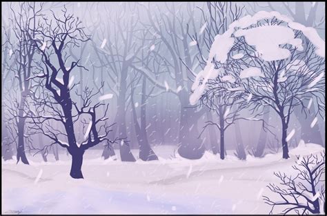 Snowy Forest Background 1 by https://www.deviantart.com/zeragii on ...