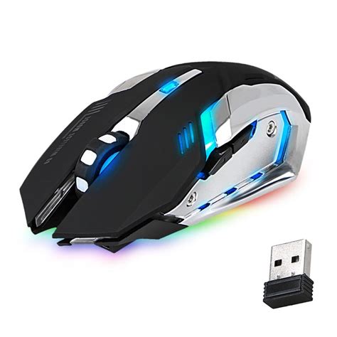 TSV Wireless Gaming Mouse, 2.4G Rechargeable USB Computer Mouse with 7 ...