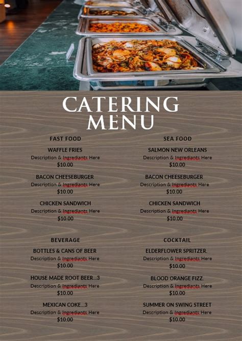 10+ Catering Menu psd template free | shop fresh