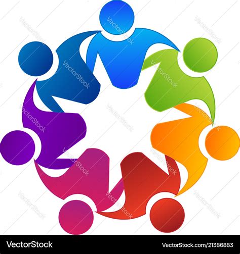 Teamwork group building and unity logo Royalty Free Vector