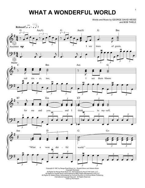 Louis Armstrong 'What A Wonderful World' Sheet Music - Download ...