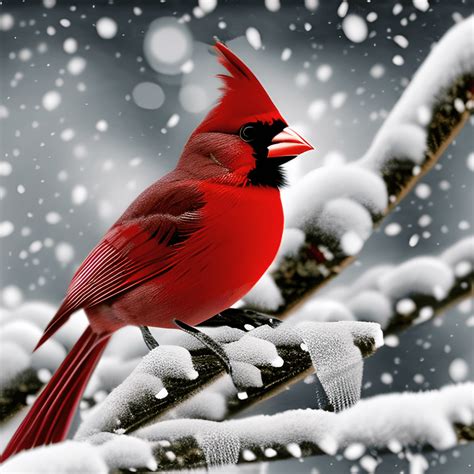 Northern Cardinal in a Winter Wonderland · Creative Fabrica