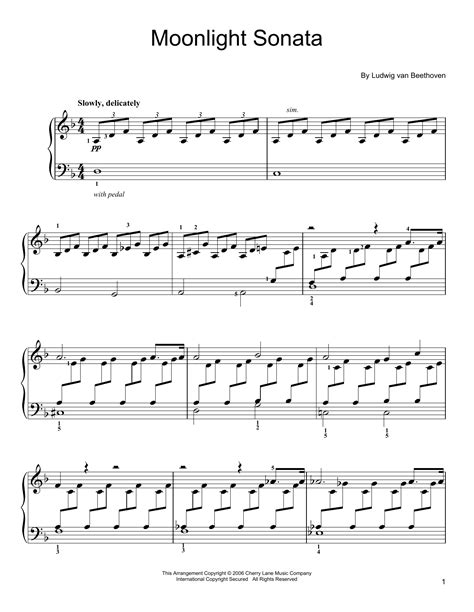 Moonlight sonata free sheet music easy - chipsdast