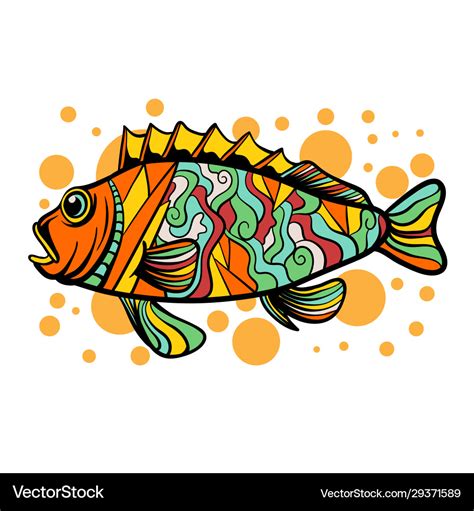 Colorful fish with pop art style Royalty Free Vector Image