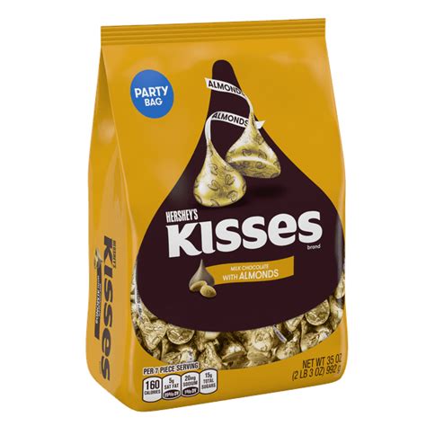 Hershey's Kisses Milk Chocolate Candy with Almonds, 35 Oz. - Walmart ...