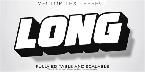 Free Vector | Long shadow bold text effect editable shade and vintage ...