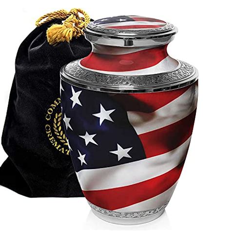 American Flag Cremation Urns for Human Ashes Adult Male for Funeral or ...