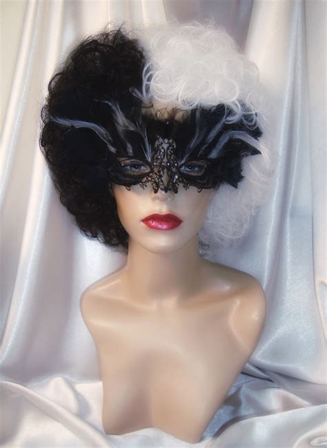 Cruella 2021 Wig and Mask Set Cruella De Vil Wig Cruella De - Etsy