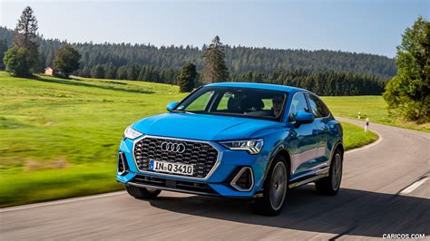 2020 Audi Q3 Sportback (Color: Turbo Blue) - Front Three-Quarter | Caricos