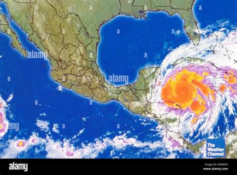 Hurricane weather map of a level 5 storm as viewed on the internet ...