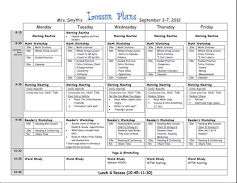 Weekly Lesson Template | Common Core Lesson Plan Template | Lesson plan ...