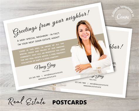 Real Estate Postcard Template, Realtor Hello Heighbor Card, Real Estate ...