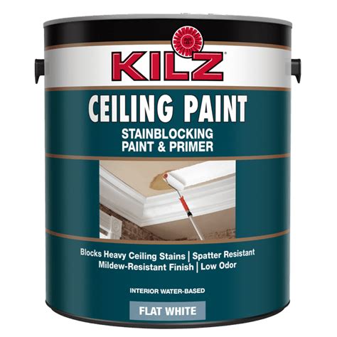 KILZ Stainblocking Interior Ceiling Paint and Primer in One, Flat White ...