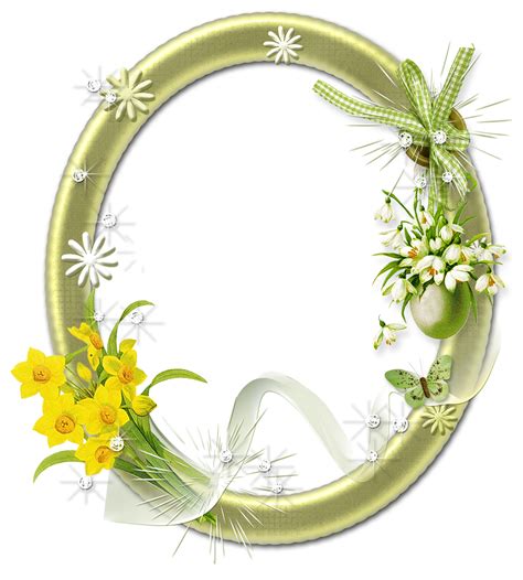 Oval Flower Frame Png