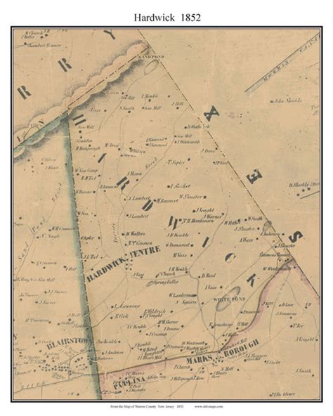 Hardwick, New Jersey 1852 Old Town Map Custom Print - Warren Co. - OLD MAPS