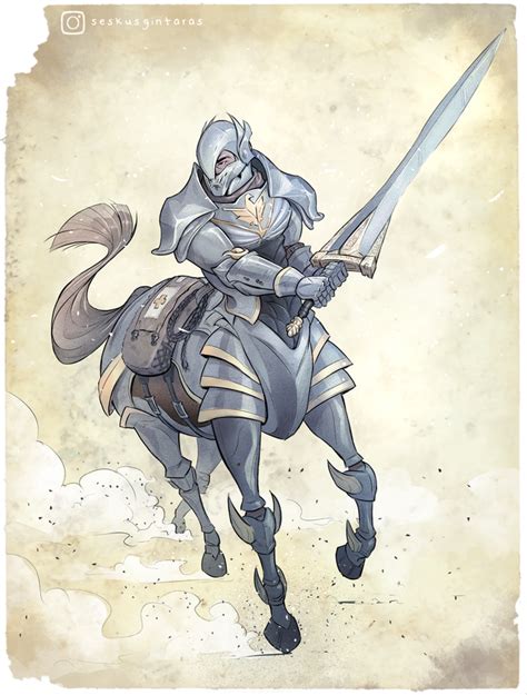 [OC][Art] Centaur paladin. - DnD | Fantasy character design, Concept ...