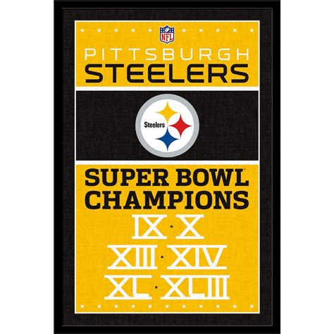 Pittsburgh Steelers Super Bowl Champions 24.25'' x 35.75'' Framed Poster