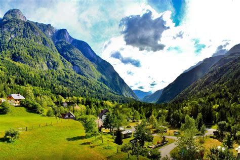 Slovenia, Mountains, Sky, Lodges HD wallpaper | Wallpaper Flare