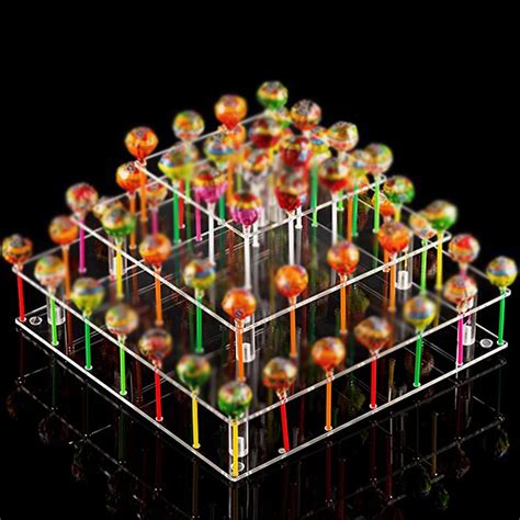 DIY Clear Acrylic 2 Tier 56Holes Cake Pop Lollipop Holder Party Display ...