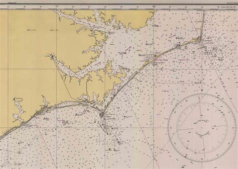 Old Nautical Charts - Eastern Shoreline