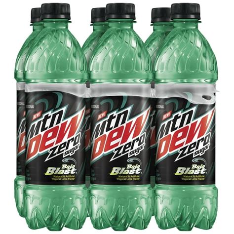 Mtn Dew Baja Blast Zero Sugar, 16.9 oz Bottles, 6 Count - Walmart.com ...