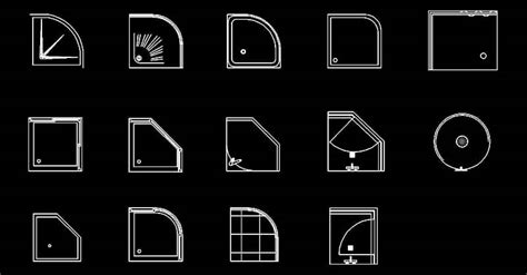 AutoCAD blocks of showers in plan view - CAD Blocks DWG