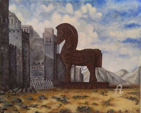 Trojan Horse, Painting by Asma Shala | Artmajeur