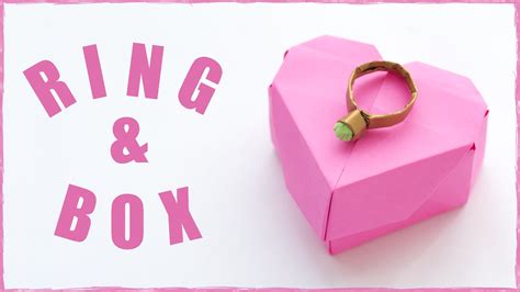 Origami ring and origami ring box from paper. Simple origami