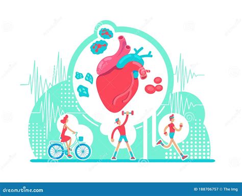 Sistema Cardiovascular Cuidado De La Salud Concepto Plano Ilustración ...