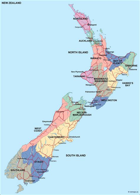 new zealand political map | Order and download new zealand political map