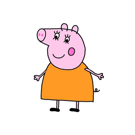 How to Draw Mummy Pig from Peppa Pig - Step by Step Easy Drawing Guides ...