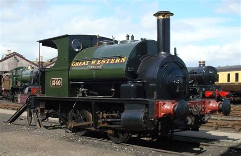 0-4-0 saddle tank No. 1340, 'Trojan', stands in the yard at Didcot ...