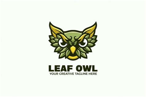 Premium Vector | Green owl cartoon mascot logo template