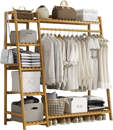 Red Barrel Studio Bamboo Cloth 51" W Rack Heavy Duty Top Shelf Hanging ...