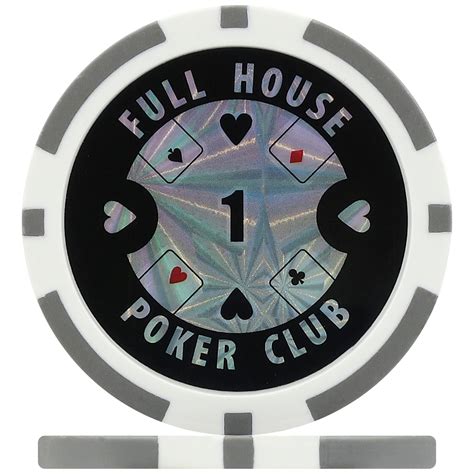 Full House Laser Poker Chips - Grey 1 (Roll of 25)