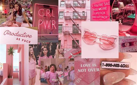 Aesthetic Computer Wallpaper Pink Pink Aesthetic Collage Wallpapers ...