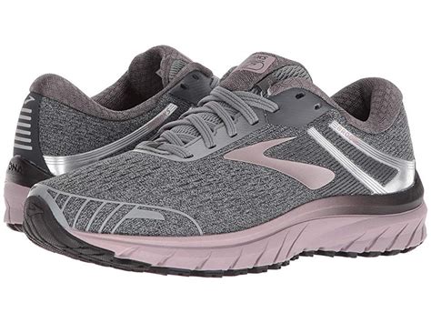 Brooks Adrenaline GTS 18 (Grey/Ebony/Rose Gold) Women's Running Shoes ...