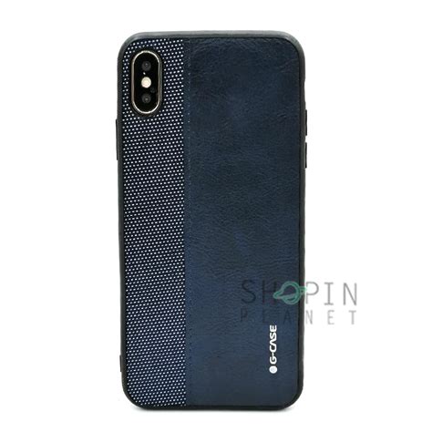 iPhone XS Max Dotted Pattern Leather Case by G-Case - Blue in Pakistan