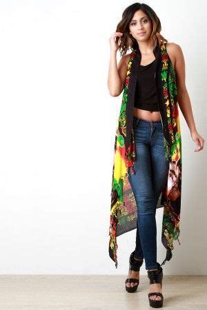 Reggae-Inspired Tassel Trim Longline Vest | Reggae dress, Rasta clothes ...