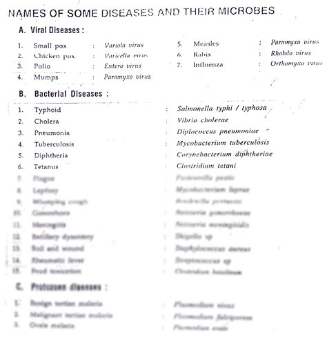 SOLUTION: Diseases their microbes - Studypool