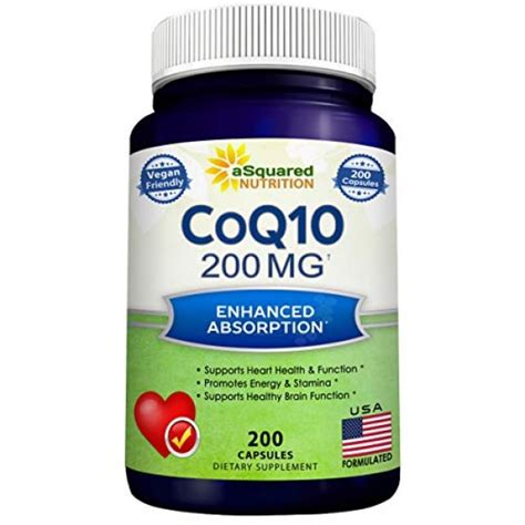 CoQ10 200 Capsules and 200mg - High Absorption Vegan CO Q-10 ...