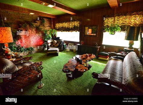 The interior of Graceland's Elvis Presley's home in Memphis Stock Photo ...