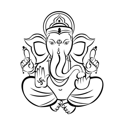 Ganesha Line Drawing, Wing Drawing, Ganesha Art, Ganesha Design Vector ...