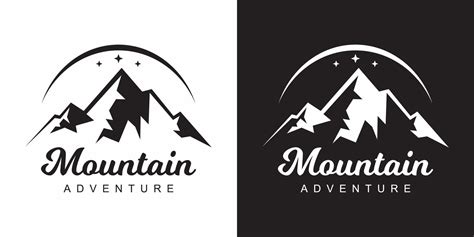 Template Design Logo Mountain Black and White 3501799 Vector Art at ...