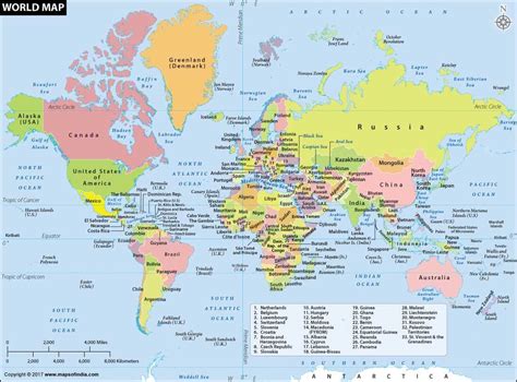 Map With Countries Labeled - North America map