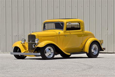 1932, Ford, 3window, Coupe, Streetrod, Hotrod, Street, Rod, Hot, Yellow ...