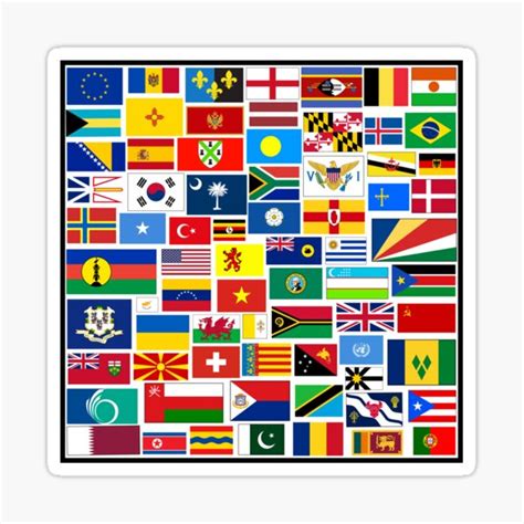 "FLAGS of the World Gifts, Masks, Stickers & Products" Sticker for Sale ...