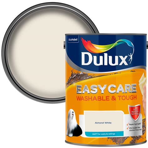 Dulux Easycare Almond White Matt Emulsion Paint 5L | Wilko