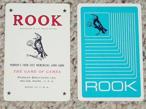 ROOK CARD GAME PARKER BROTHERS OFFICIAL TOURNAMENT RULES 1972 COMPLETE ...