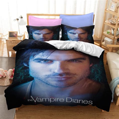 Damon Salvatore Bedding Set, The Vampire Diaries Duvet Cover Set, 3 ...